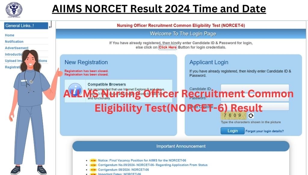 AIIMS NORCET Result 2024 Time and Date - Check & Download NORCET Cut off Mark, Merit List @aiimsexams.ac.in