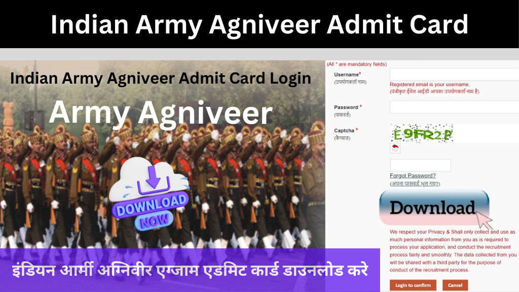 Indian Army Agniveer Admit Card 2024 Download Link: इंडियन आर्मी अग्निवीर CBT एग्जाम एडमिट कार्ड डाउनलोड करे
