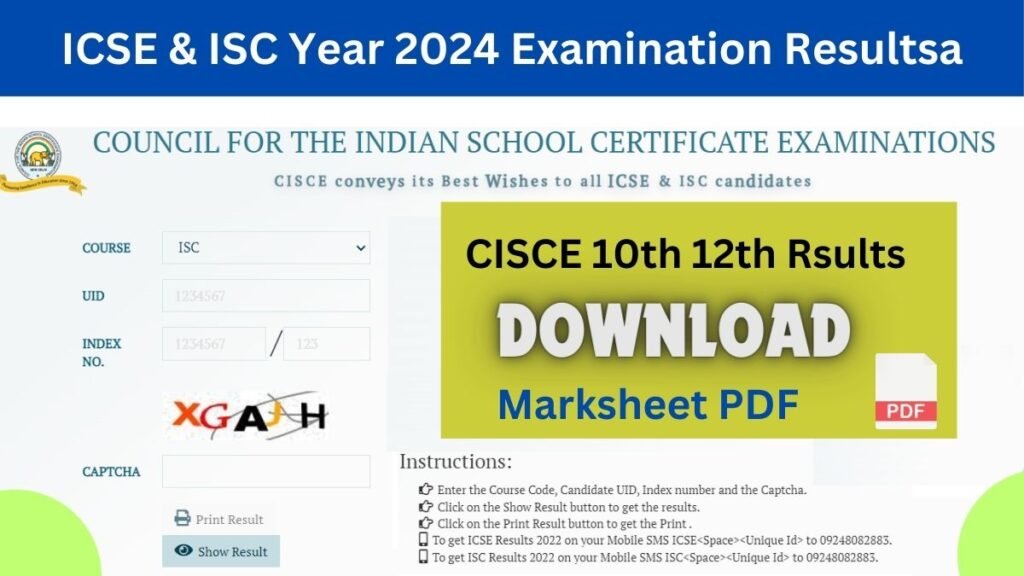 CISCE ICSE & ISC Results 2024 OUT at Download CISCE 10th