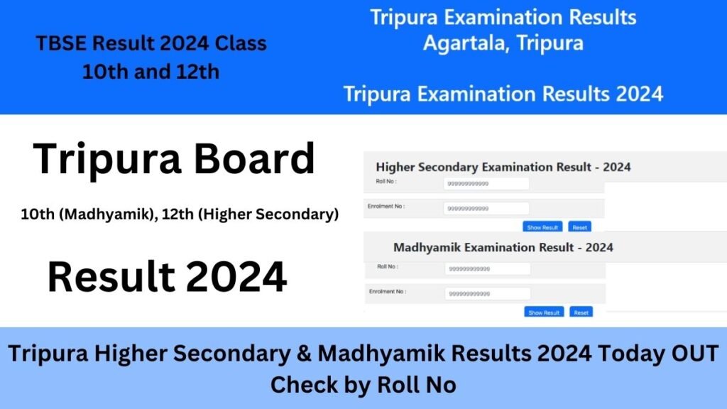 www.tbse.tripura.gov.in 2024 Result in Higher Secondary & Madhyamik: Check Tripura Board 10th, 12th Results by Roll No