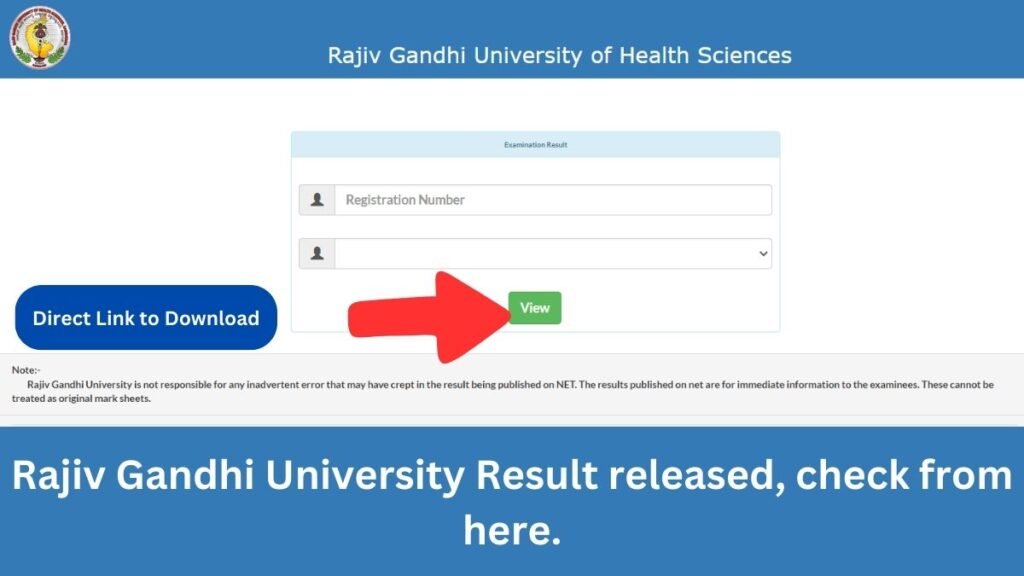 gnanasangama.karnataka.gov.in result 2024 Direct Link to Download Rajiv Gandhi University UG EMS Result & Marksheet
